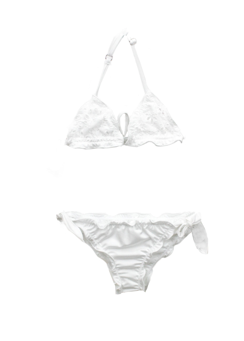 4GIVENESS Costume Bikini Bianco Ricamato per Bambine