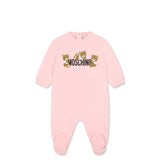 Moschino Kids Tutina Rosa con Stampa Teddy per Neonate