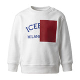 Iceberg Kids Felpa Bianco con Logo Quadrato Rosso per Neonati