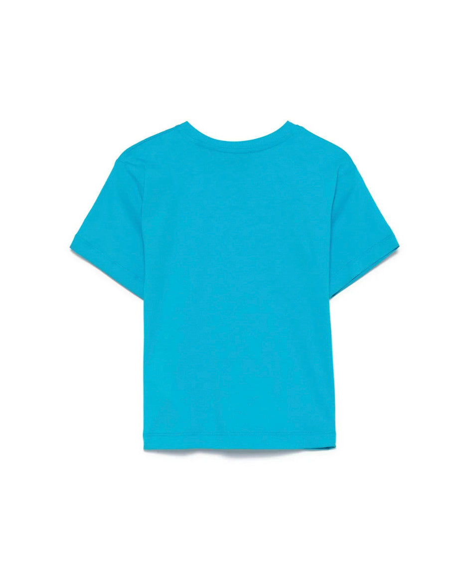 Moschino Kids T-shirt Azzurra con Stampa Toy per Bambini (retro)