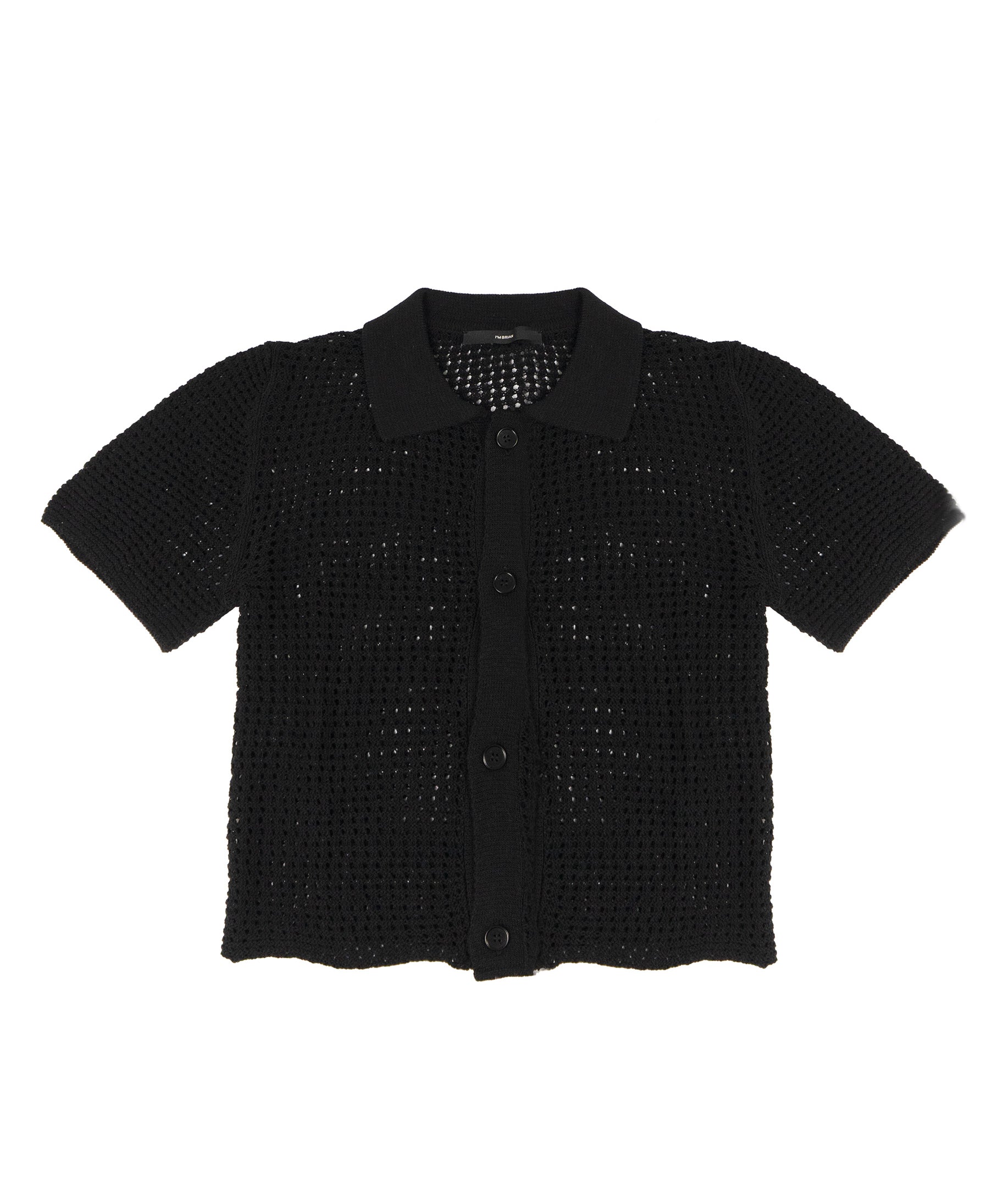 I'M Brian Kids Polo Camicia Traforata Nera per Bambini