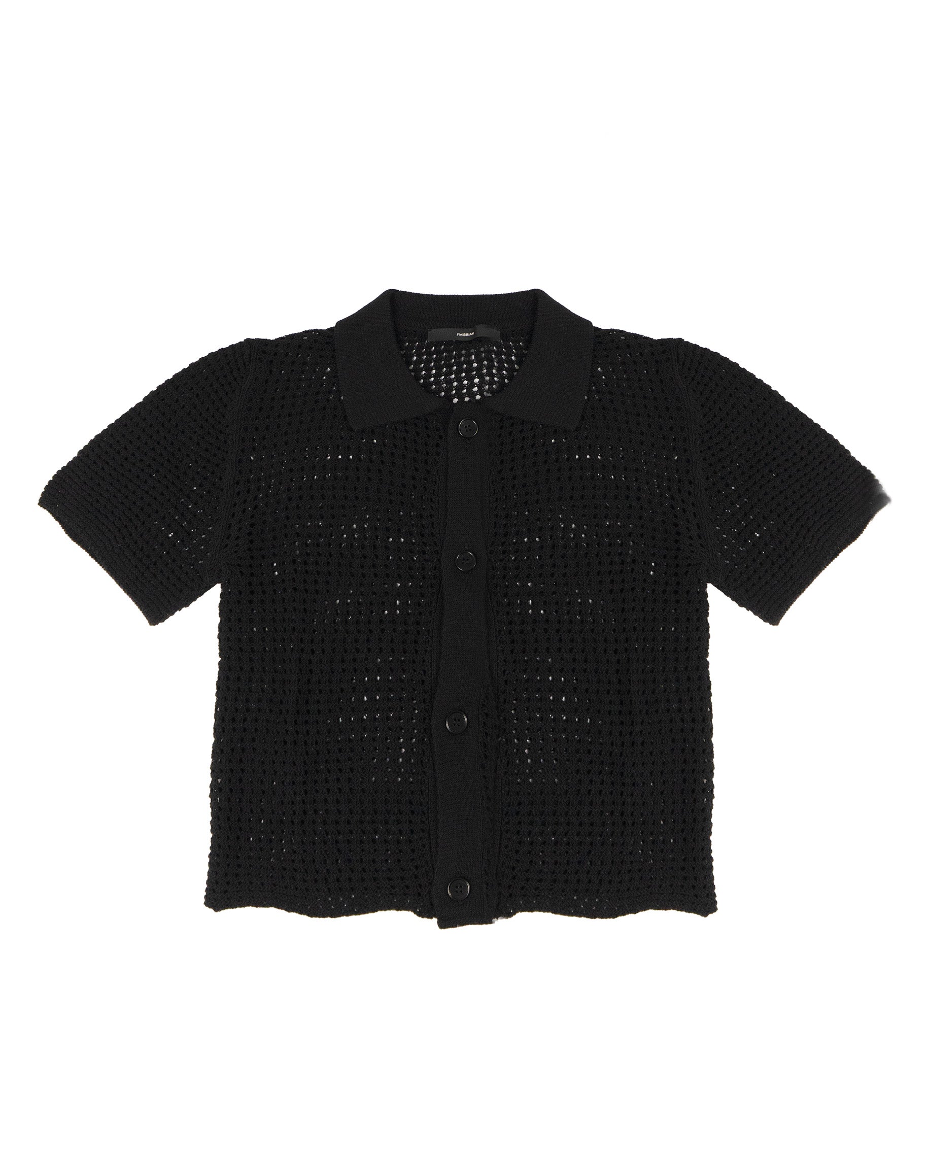 I'M Brian Kids Polo Camicia Traforata Nera per Bambini