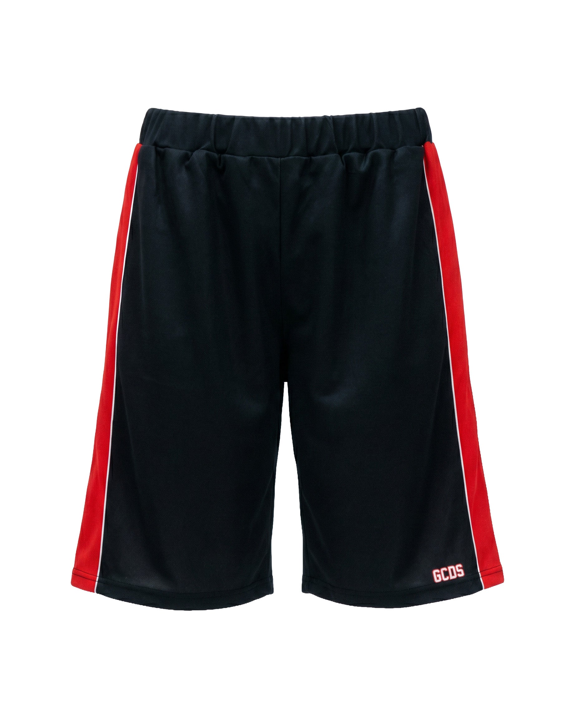 Gcds Kids Bermuda Nero e Rosso con Logo per Bambini