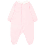 Moschino Kids Tutina Rosa in Cotone con Colletto e Stampa Teddy Bear per Neonate