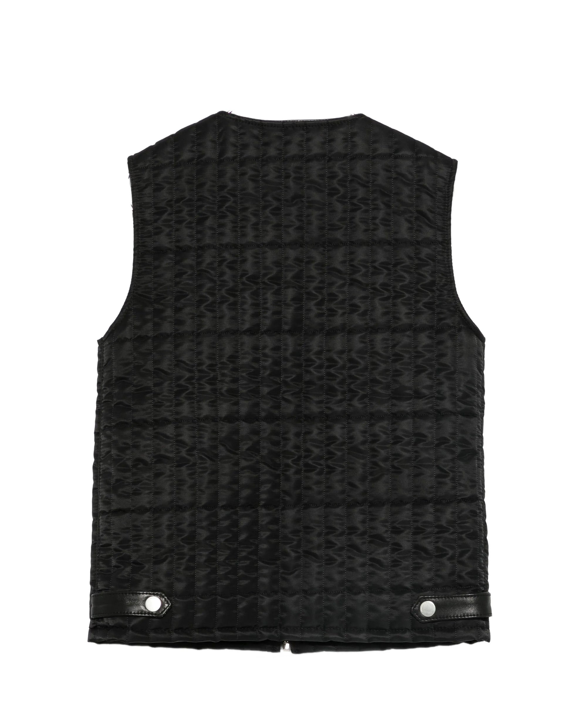 Yes London Kids Gilet Nero  in Nylon e Tasche in Pelle per Bambini