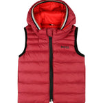 Boss Kids Bomber Smanicato Rosso con Cappuccio e Zip per Neonati