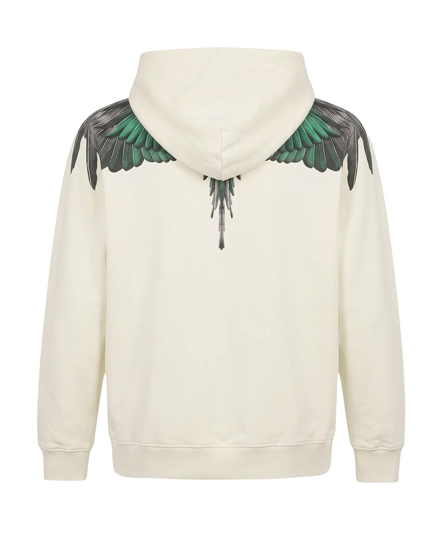 Marcelo Burlon County of Milan Kids Felpa Cocco con Stampa Ali Verde per Bambini