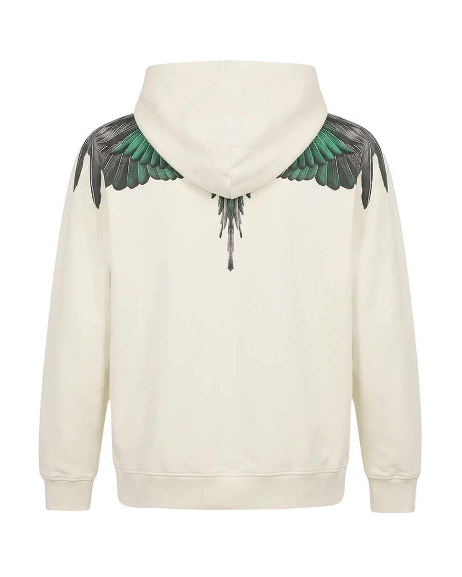 Marcelo Burlon County of Milan Kids Felpa Cocco con Stampa Ali Verde per Bambini