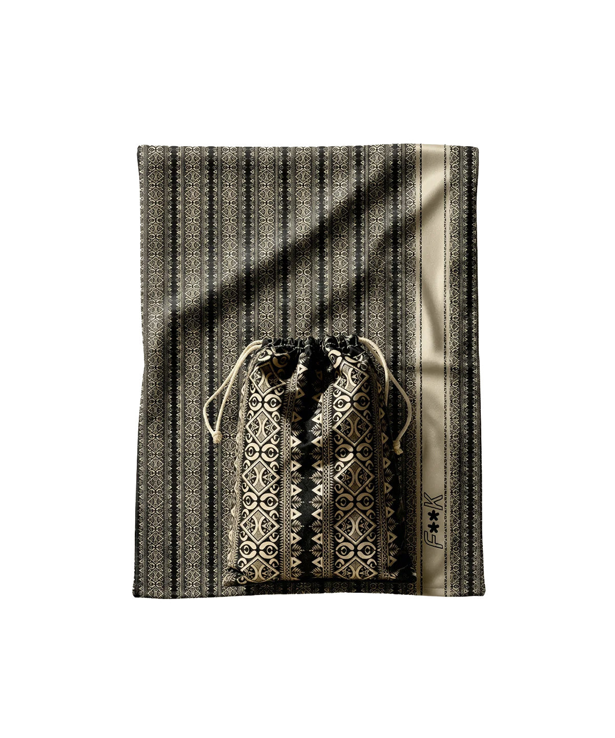 F**K Kids Telo Mare Fantasia Nero e Beige per Bambini