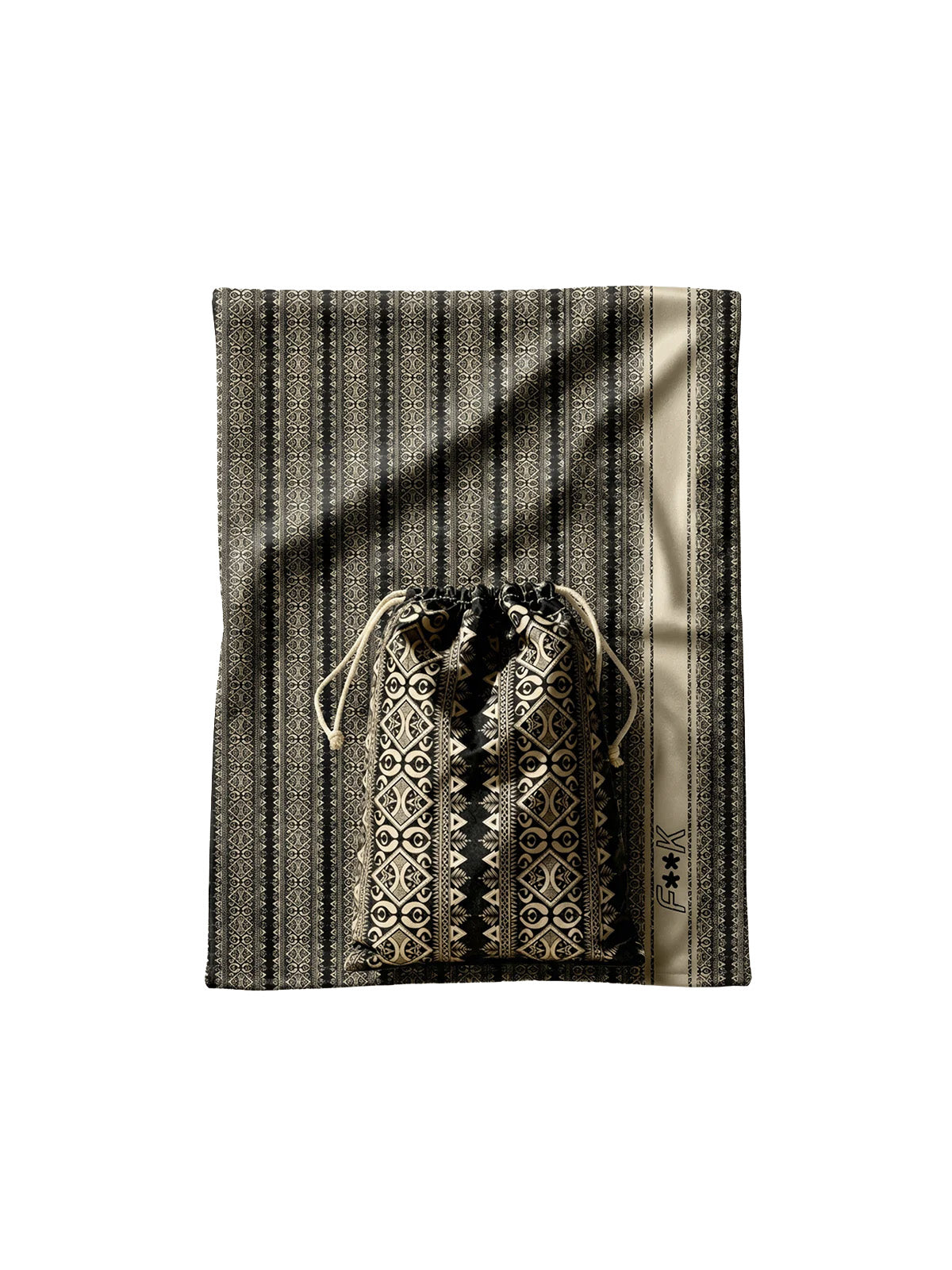 F**K Kids Telo Mare Fantasia Nero e Beige per Bambini