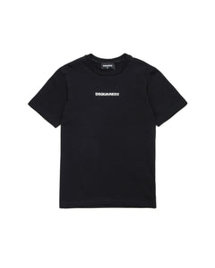Dsquared2 Kids T-Shirt Nera con Stampa Logo per Bambini