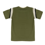 Yes London Kids T-Shirt Verde Oliva con Dettaglio su Manica e Logo in Rilievo per Bambini