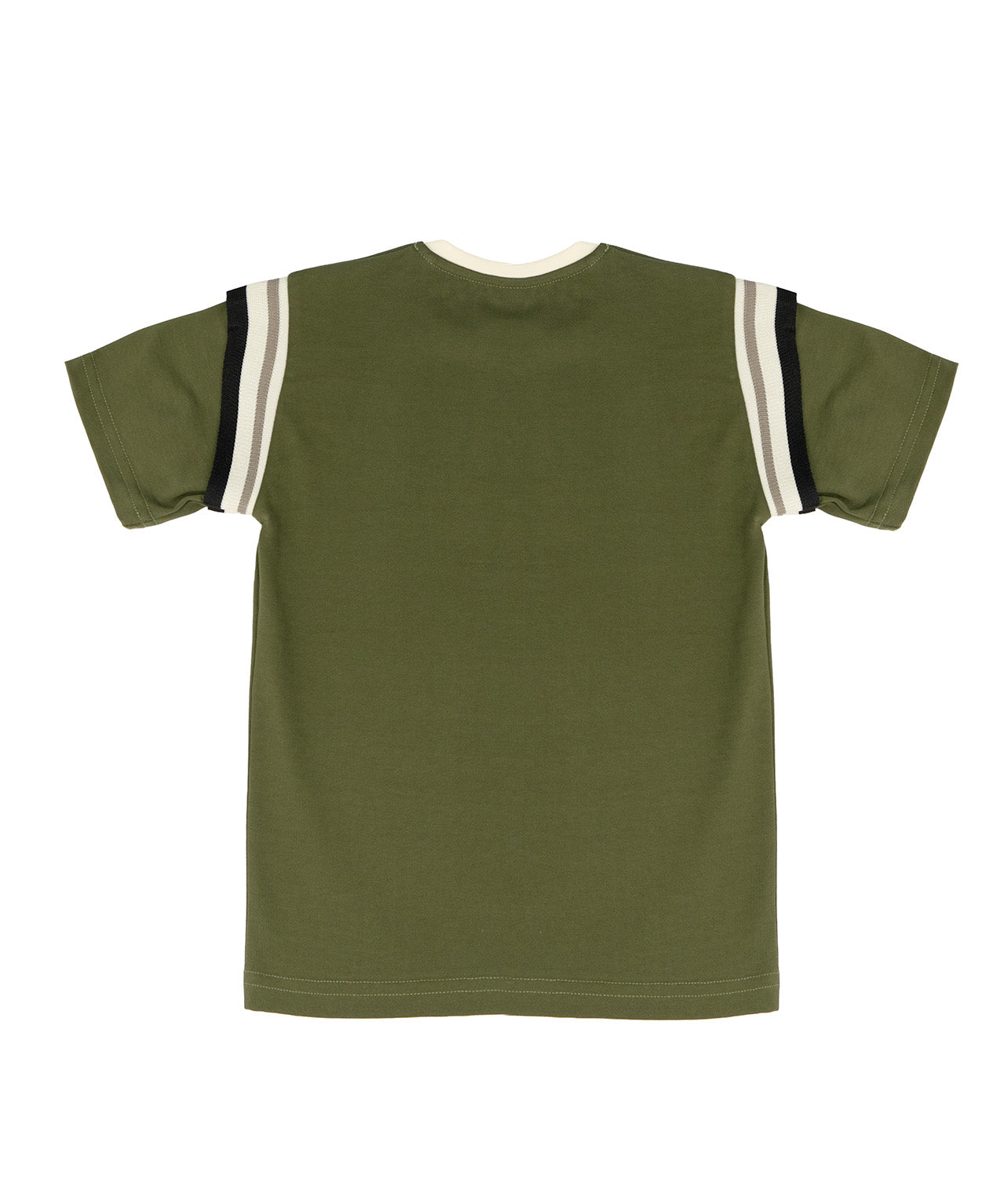 Yes London Kids T-Shirt Verde Oliva con Dettaglio su Manica e Logo in Rilievo per Bambini