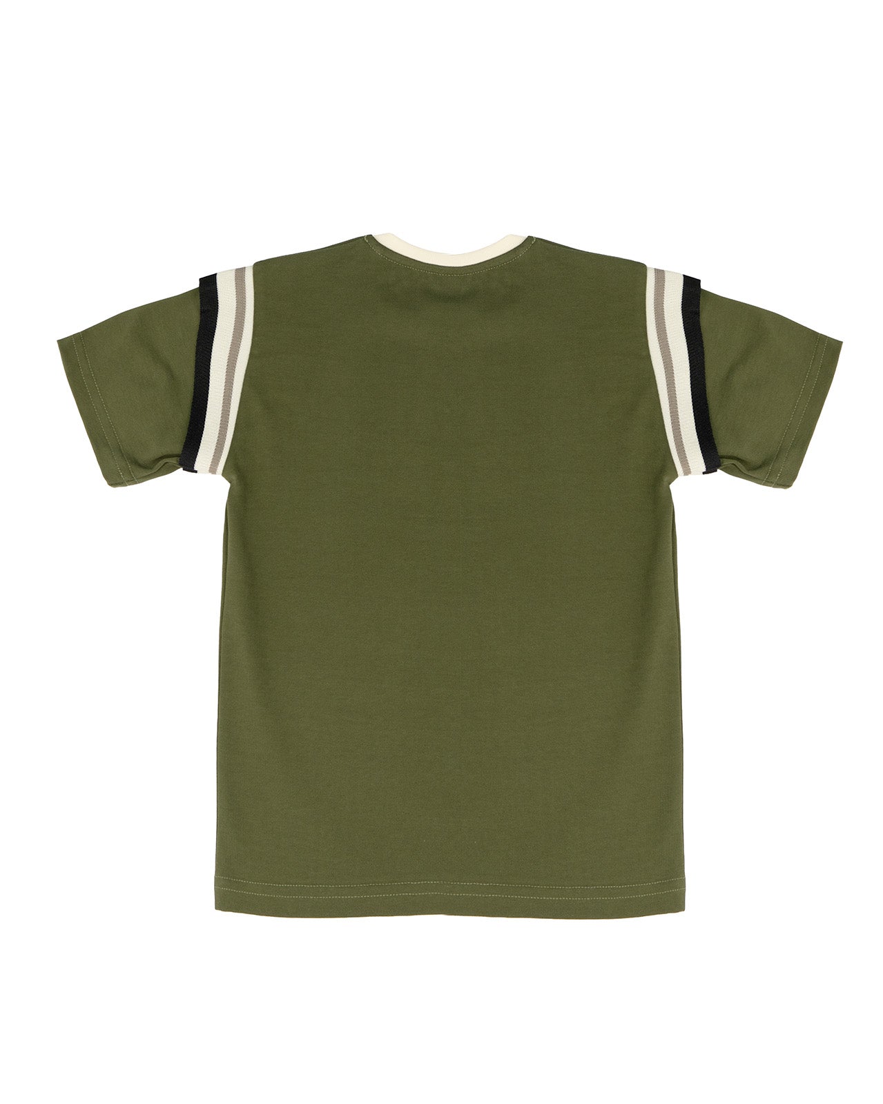 Yes London Kids T-Shirt Verde Oliva con Dettaglio su Manica e Logo in Rilievo per Bambini