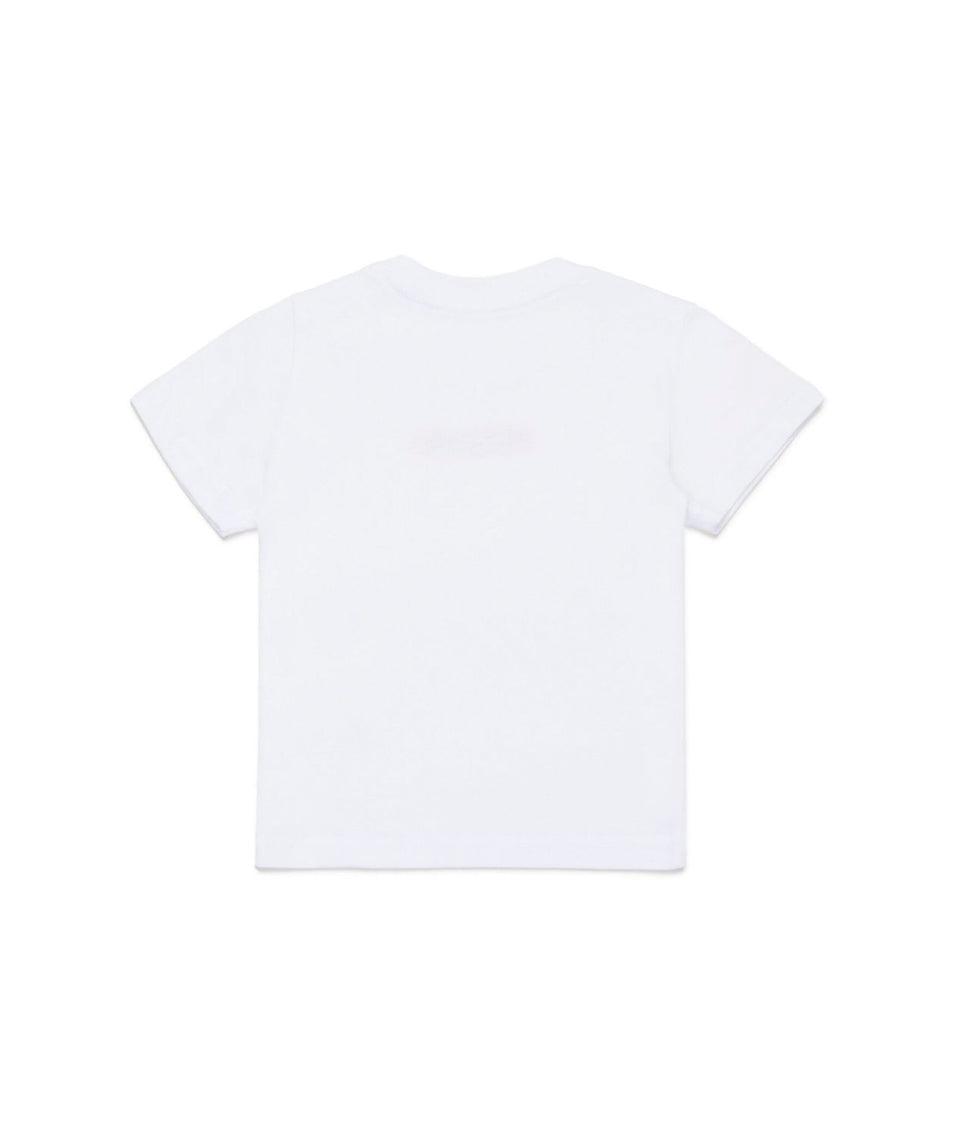 Dsquared2 Kids T-shirt Bianca con Stampa D2 Leaf per Neonati (retro)