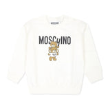 Moschino Kids Cream Sweatshirt with Teddy Bear Logo Print for Newborns