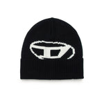 Diesel Kids Cappello Beanie Nero con Intarso Oval D