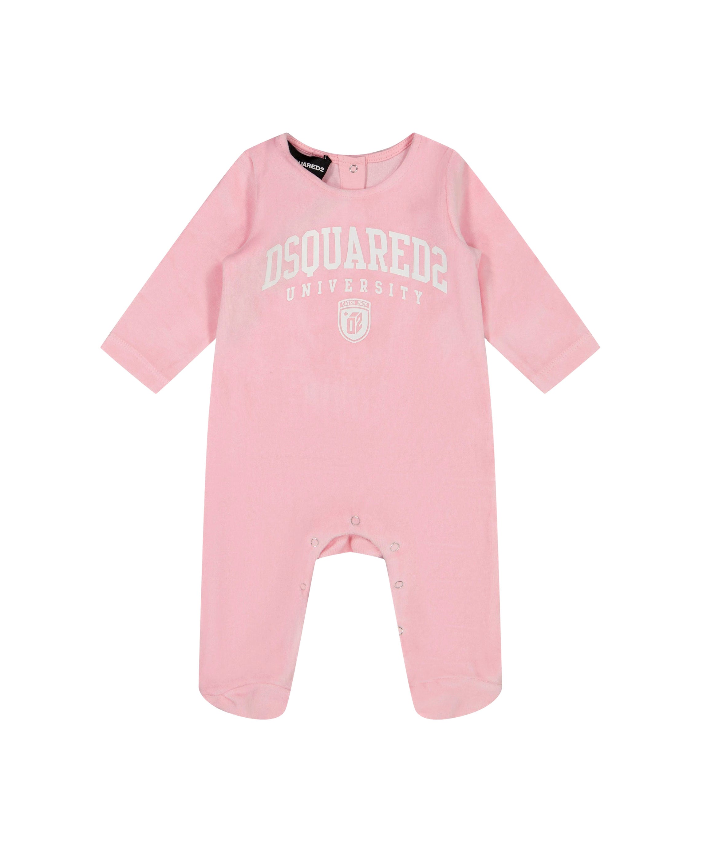 Dsquared2 Kids Tutina Rosa in Ciniglia con Stampa per Neonate