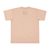 ArtSuperMoney T-Shirt Beige con Stampa Aquila con Strass per Bambini