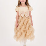 Angel's Face Abito Sabbia con Tulle per Bambine (dettaglio)