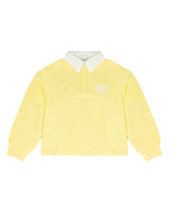 Pinko Kids Felpa Lemon Grass con Colletto a Contrasto per Bambine
