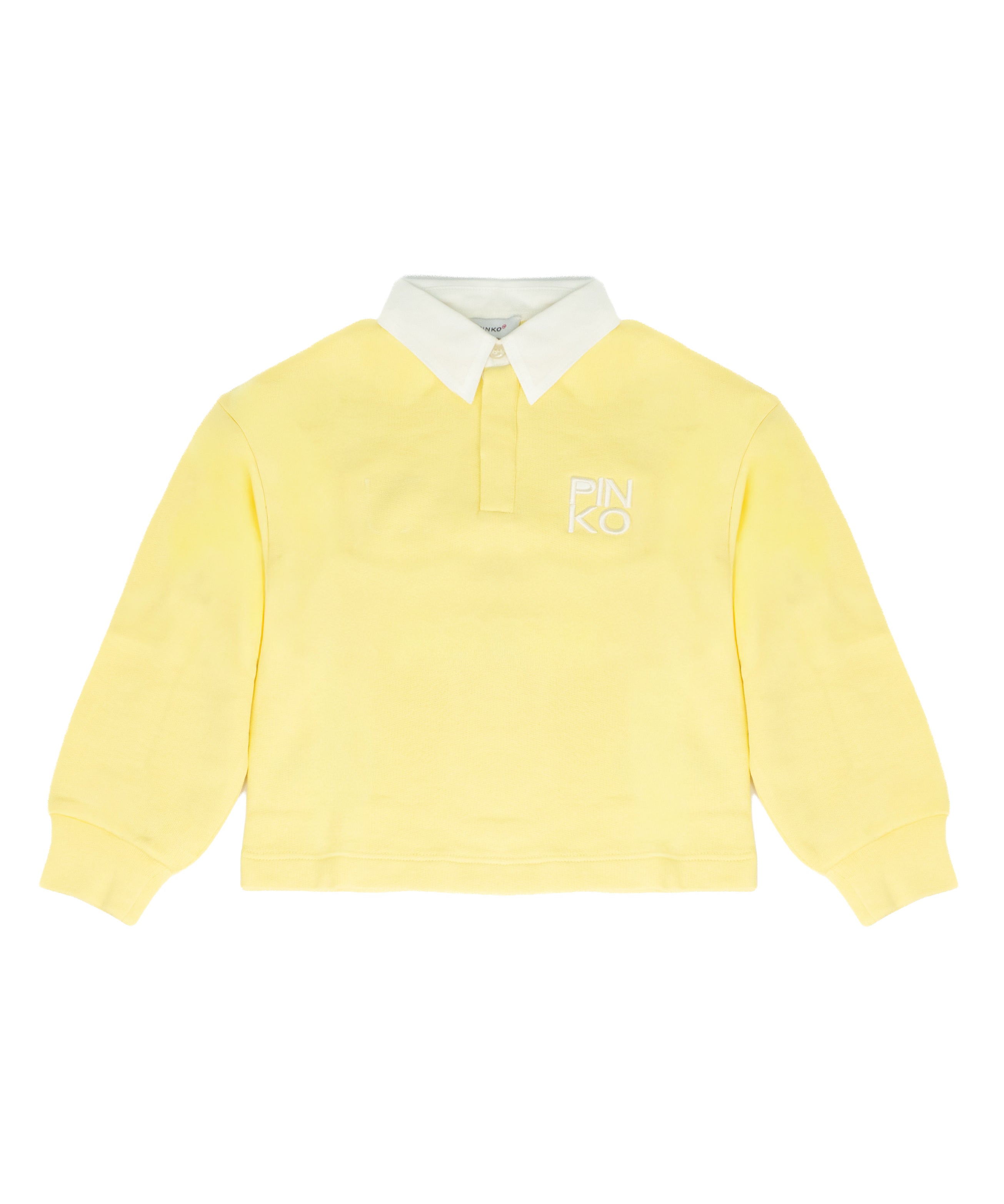 Pinko Kids Felpa Lemon Grass con Colletto a Contrasto per Bambine