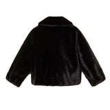 Twinset Milano Kids Giacca Bomber Nero in Pelo Sintetico per Bambine