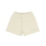 Palm Angels Kids Short Panna con Logo Celeste per Neonato