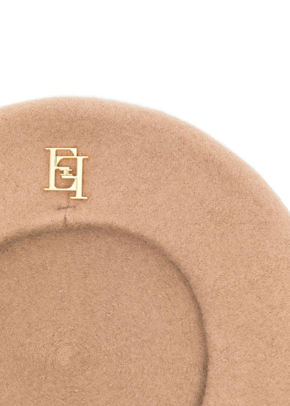 Elisabetta Franchi La Mia Bambina Cappello Basco Cammello con Logo per Bambine (dettaglio)