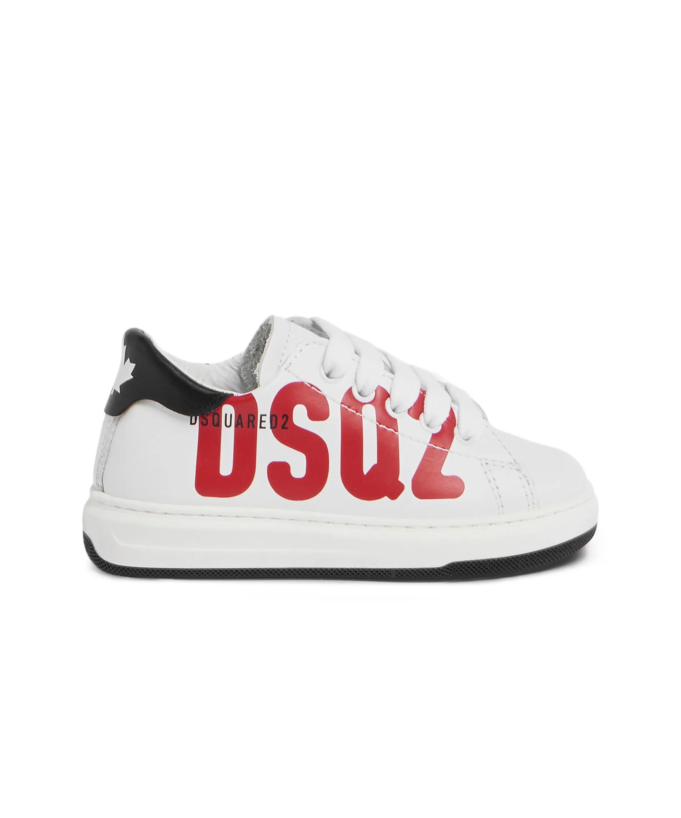 Dsquared2 Kids Sneakers Bianco con Logo Rosso per Neonati