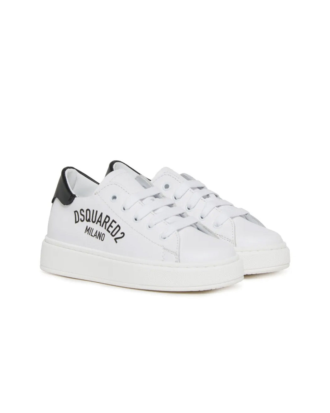 Dsquared2 Kids Sneakers Bianco e Nero con Logo per Neonati