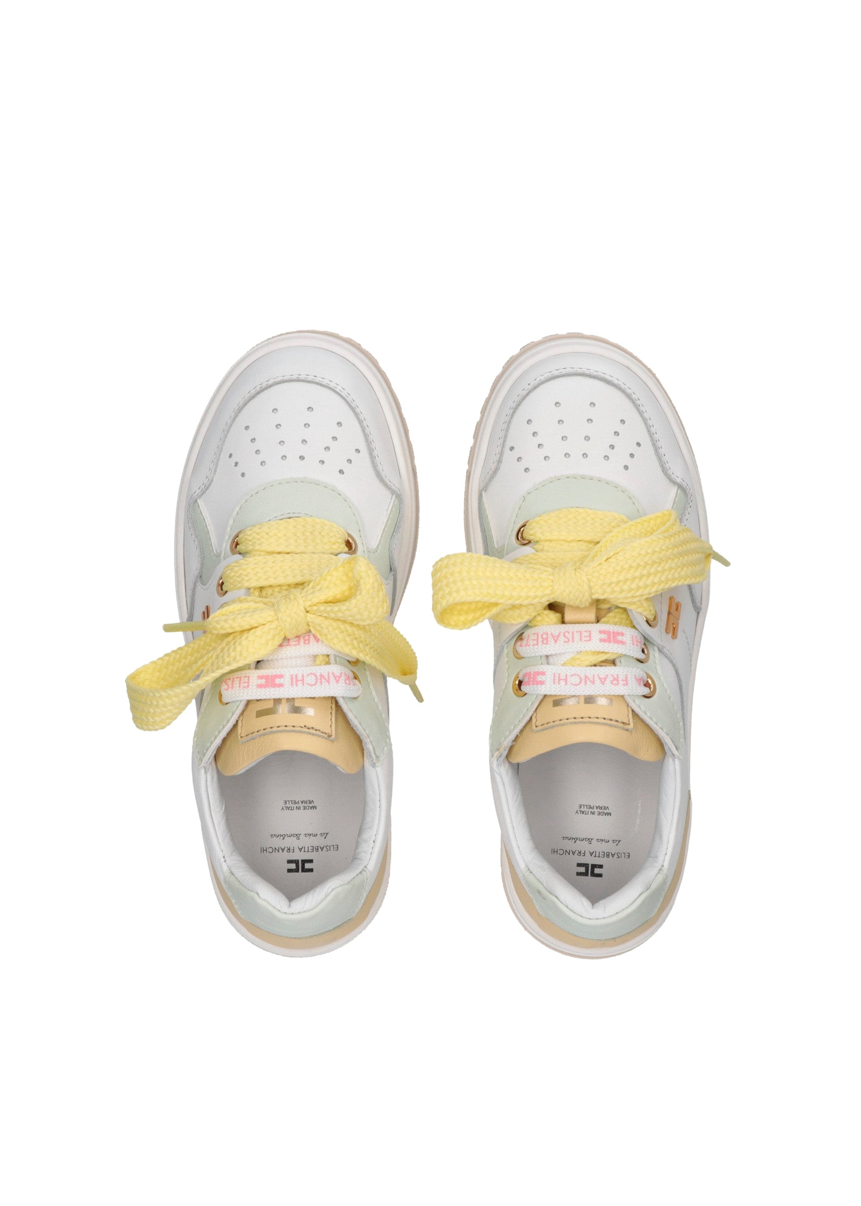 Elisabetta Franchi La Mia Bambina Sneakers Bianco/Limone con Fiocco per Bambine