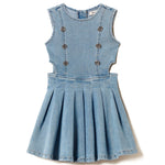 Twinset Kids Abito in Jeans con Applicazione Logo per Bambine