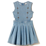 Twinset Kids Abito in Jeans con Applicazione Logo per Bambine