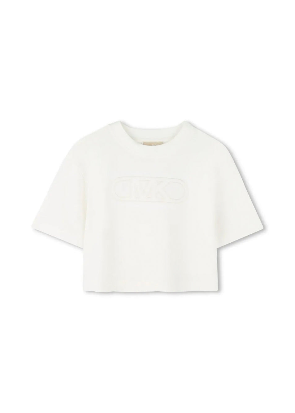 Michael Kors Kids T-shirt Crop Bianca con Logo per Bambine