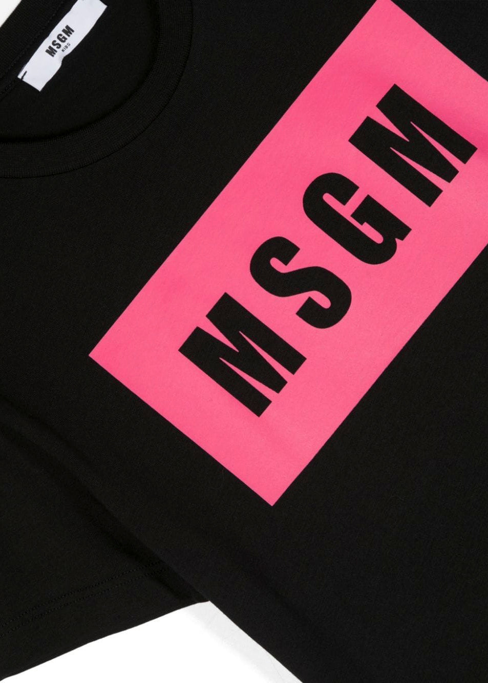 MSGM Kids T-Shirt Nera con Logo per Bambine