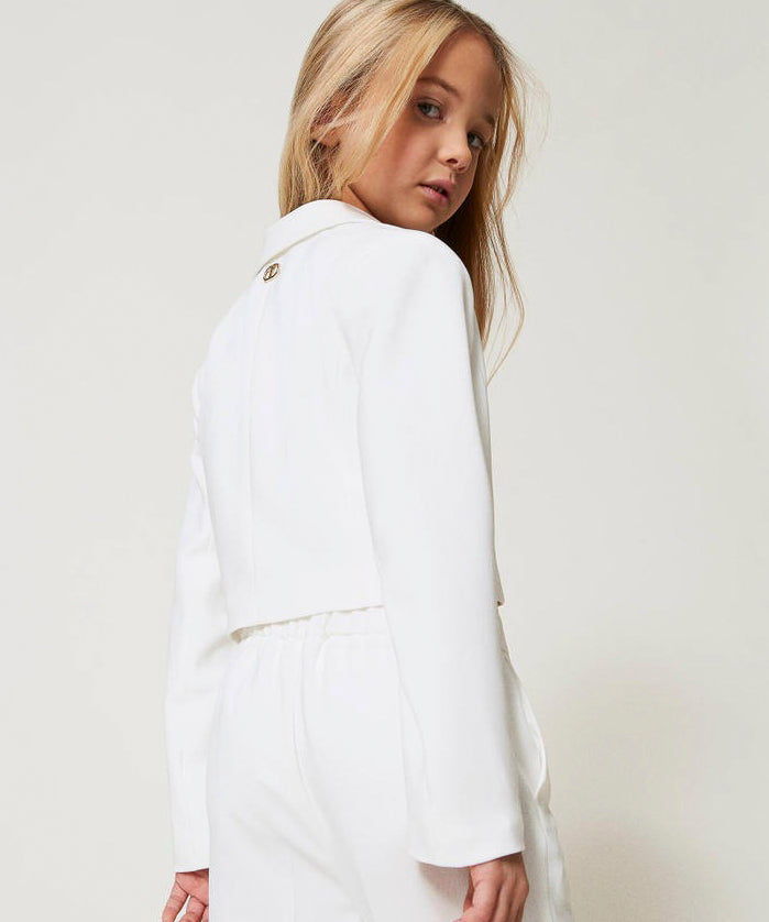 Twinset Kids Giacca Spencer Bianca/Nera per Bambine