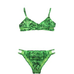 4GIVENESS Costume Bikini Fantasia Rainbow Boa Verde per Bambine