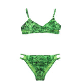 4GIVENESS Costume Bikini Fantasia Rainbow Boa Verde per Bambine