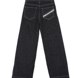 Elisabetta Franchi La Mia Bambina Pantalone in Denim Scuro con Logo per Bambine