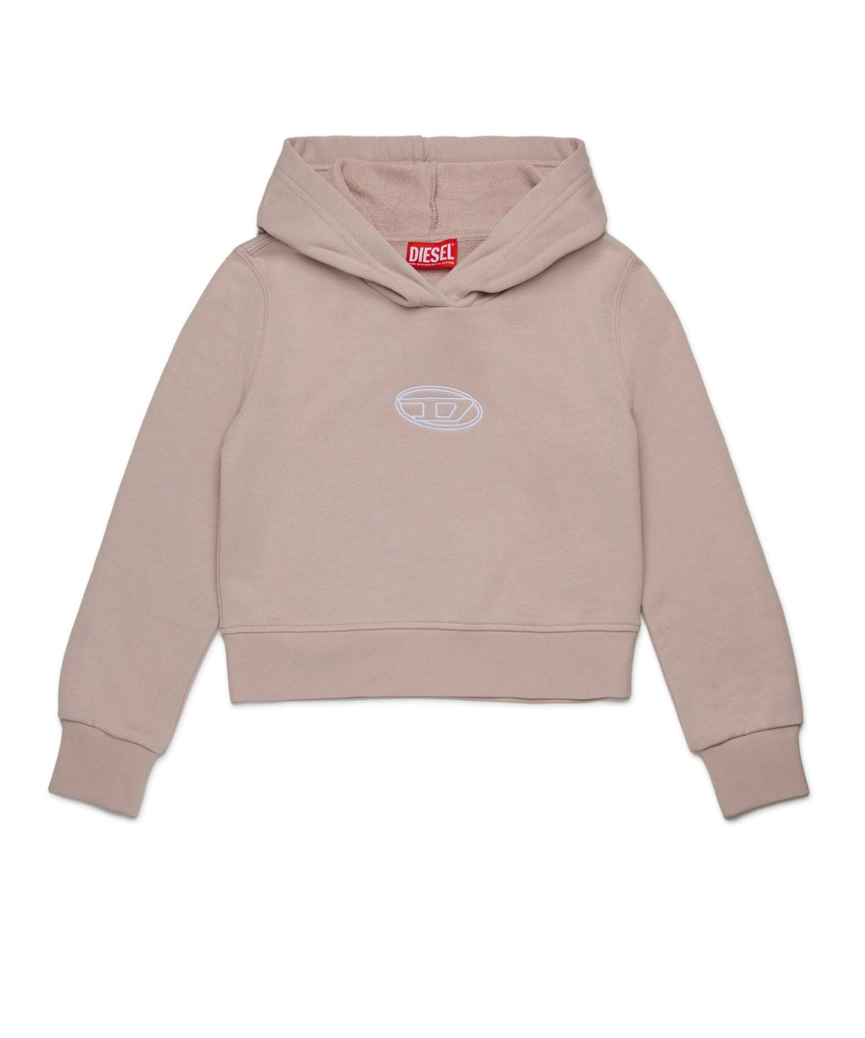 Diesel Kids Felpa con Cappuccio Rosa Oval D per Bambine
