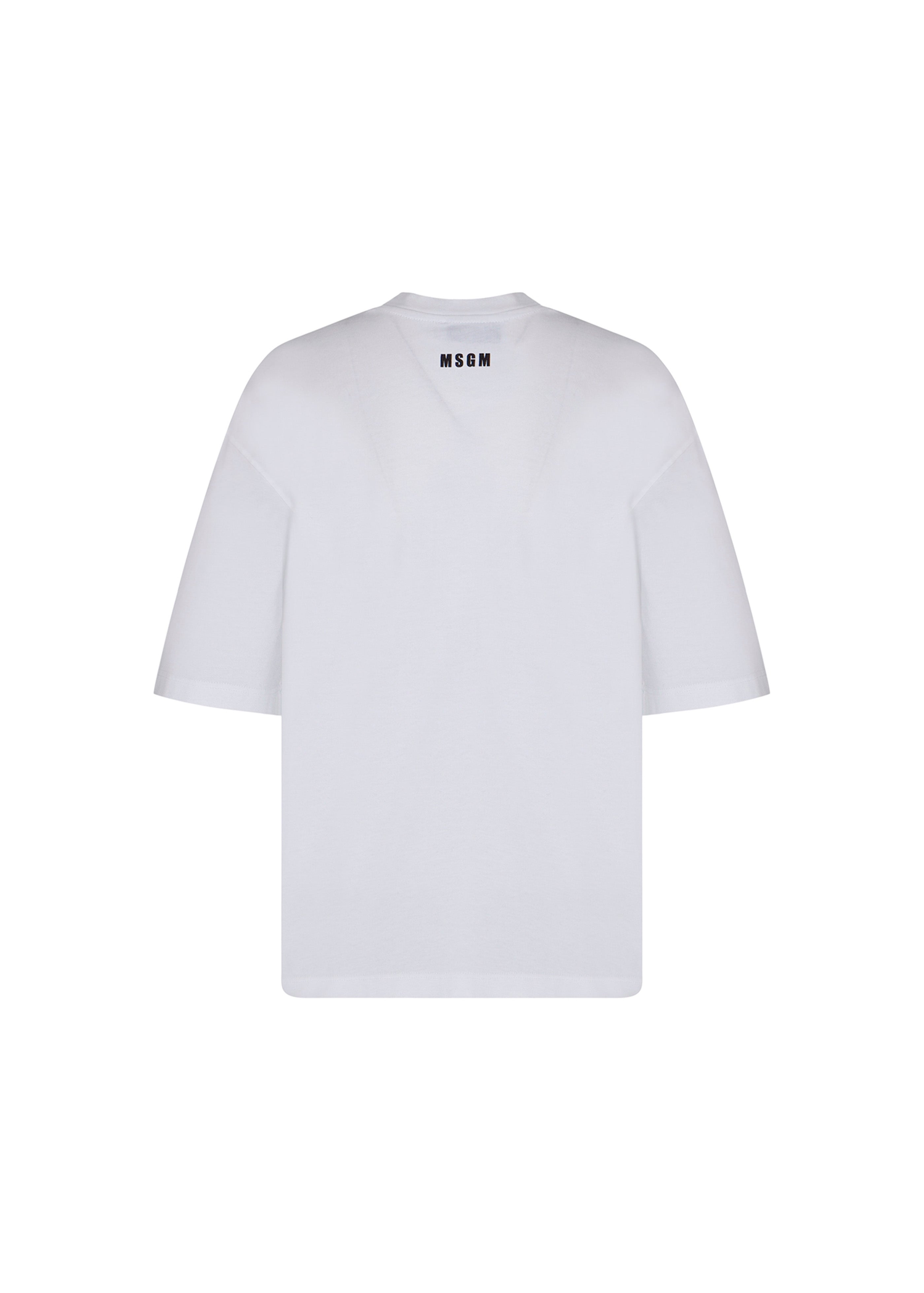 MSGM Kids T-shirt Bianca con Stampa Logo per Bambine (retro)