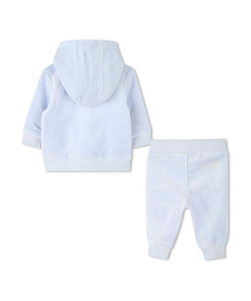Boss Kids Completo Felpa con Pantaloni Celeste per Neonati (retro)