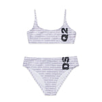 Dsquared Kids Costume Bianco All-Over Viola per Bambine