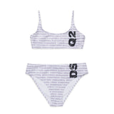 Dsquared Kids Costume Bianco All-Over Viola per Bambine