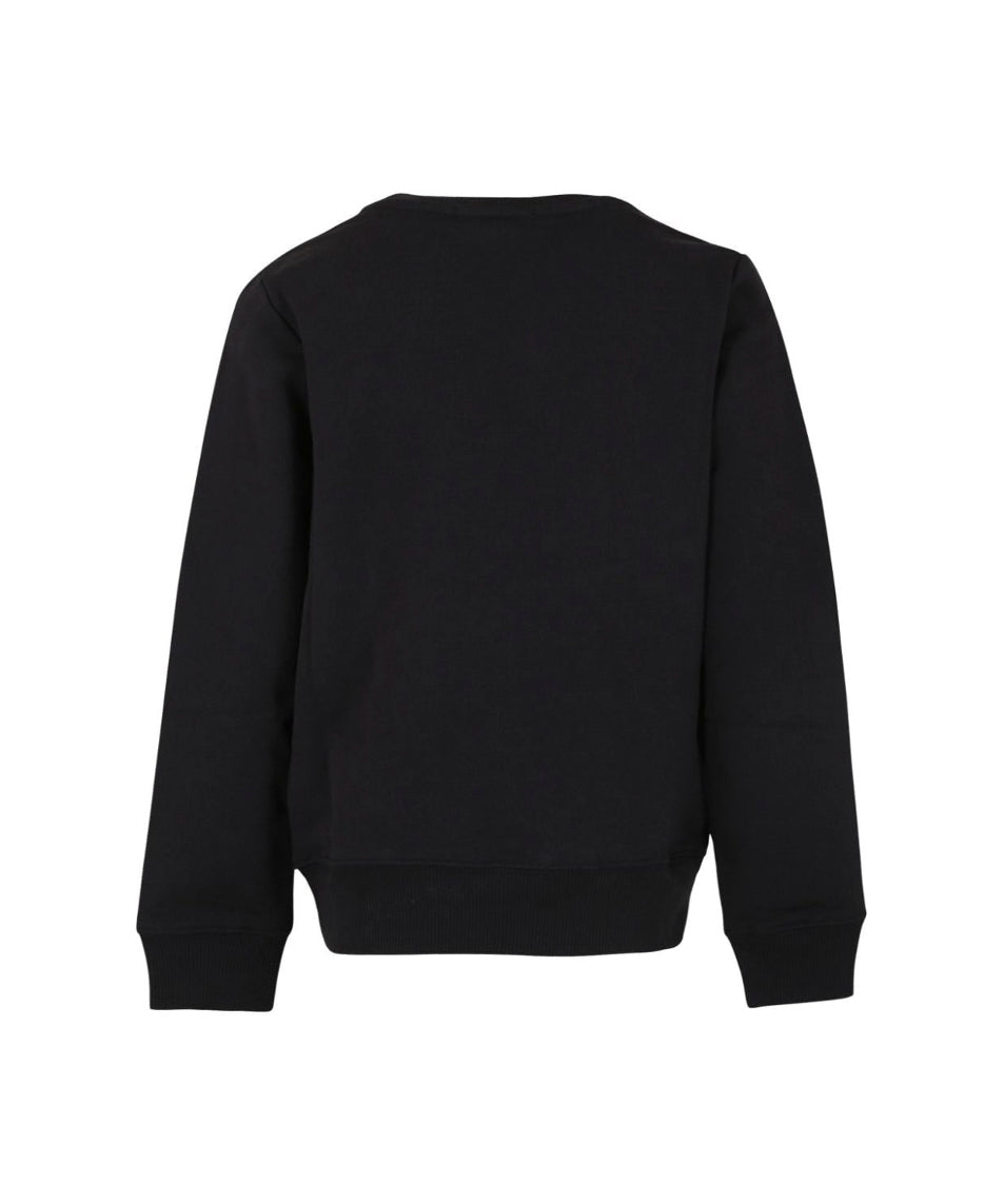 Calvin Klein Kids Felpa Nera Girocollo con Logo per Bambini (retro)