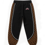 Sprayground Kids Pantalone Nero e Quadri con Logo per Bambini