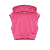 Hinnominate Kids Felpa Crop con Cappuccio Geranio