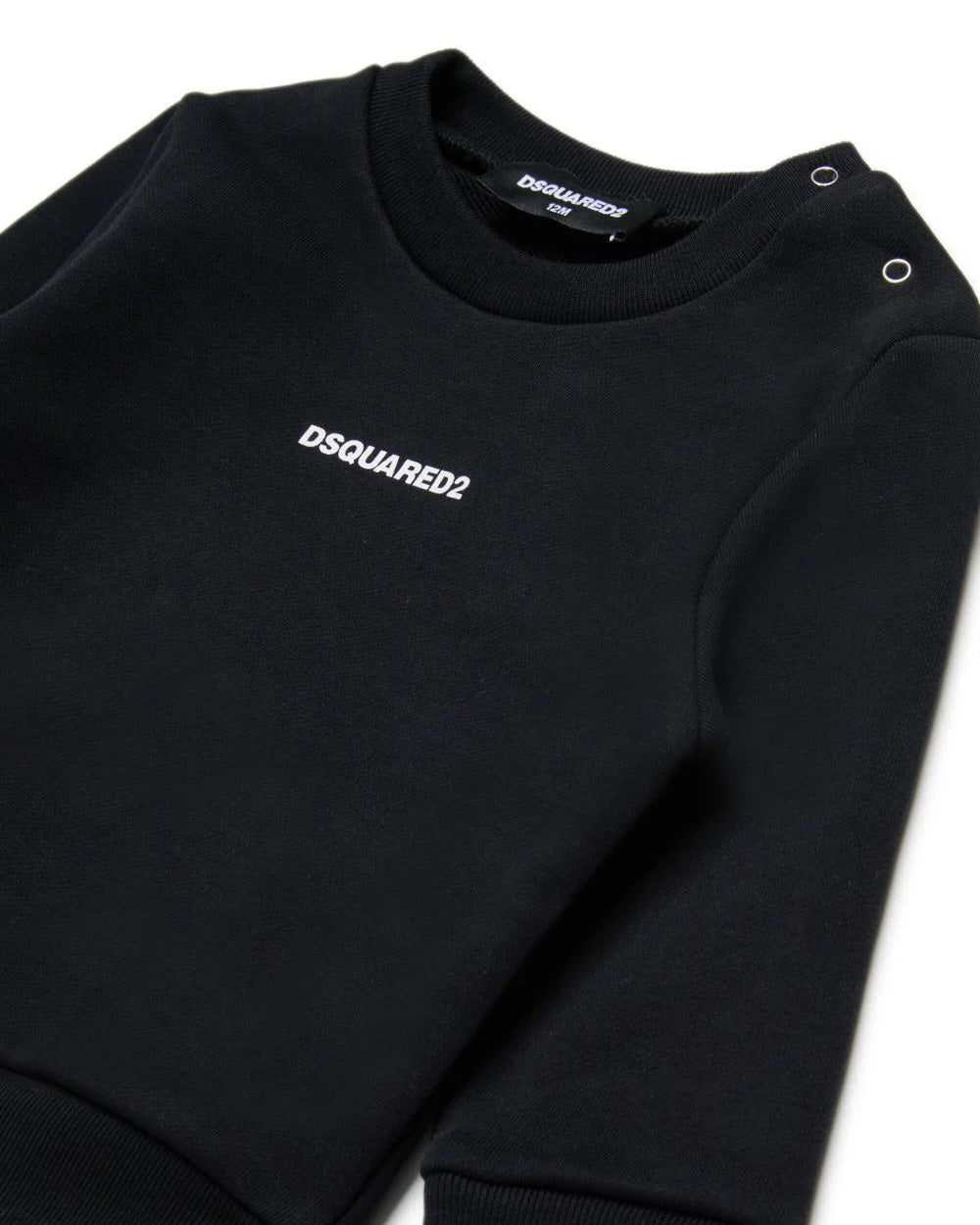 Dsquared2 Kids Felpa Nero con Logo per Neonati