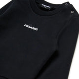 Dsquared2 Kids Felpa Nero con Logo per Neonati